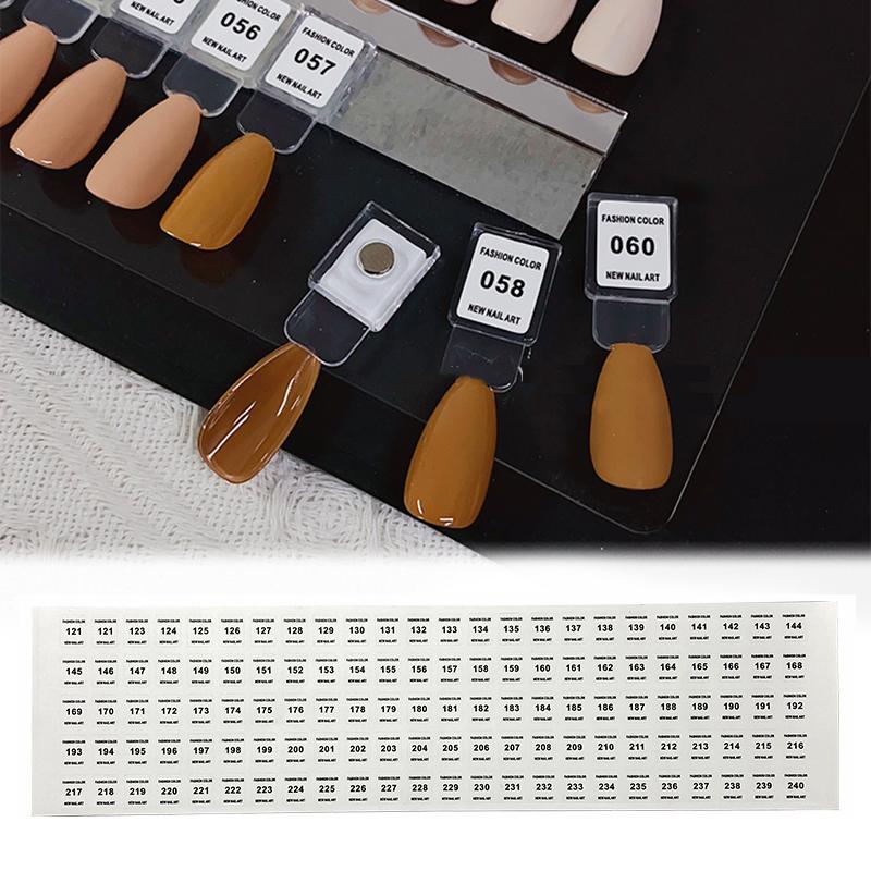 Sticker Label Template - NO.1-240 Nail Polish Number Sticker Label