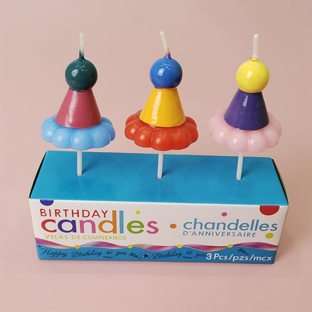 Candle Supply - 3PCS Party Hat Birthday Candles Novelty