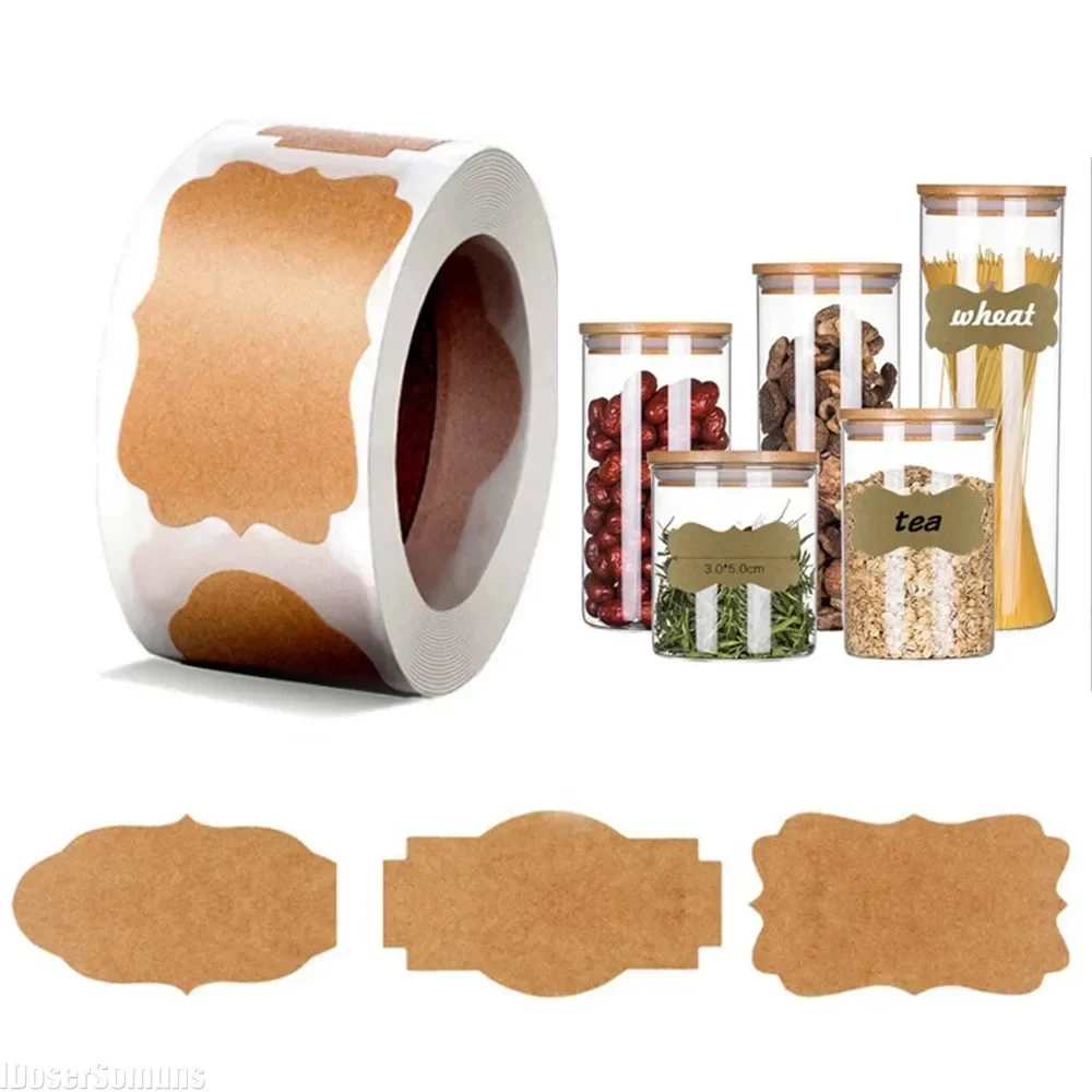 Candle Supplies Glass Jars - Kraft Stickers Paper Labels Blank Christmas