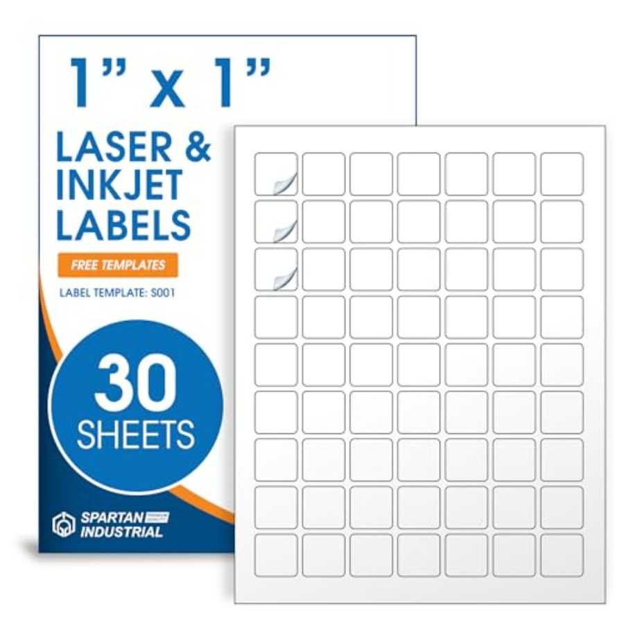 Sticker Label Template - Matte White Printable Labels,1890 Stickers Custom