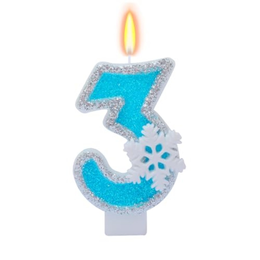 Candle Supply - Blue Frozen Birthday Party Decorations, White