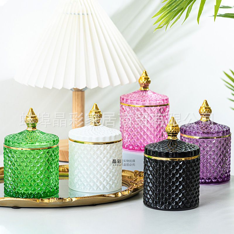 Stained Glass Storage Jar with - Candle Supplies Glass Jars บทวิจารณ์และราคา