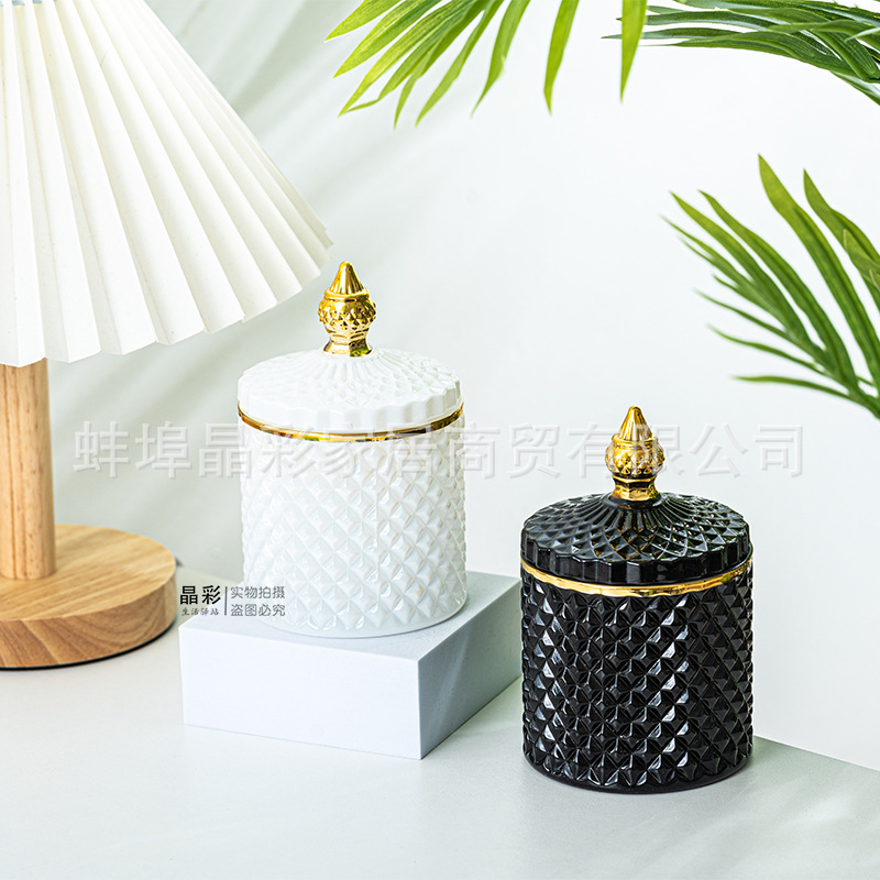 Stained Glass Storage Jar with - Candle Supplies Glass Jars บทวิจารณ์และราคา