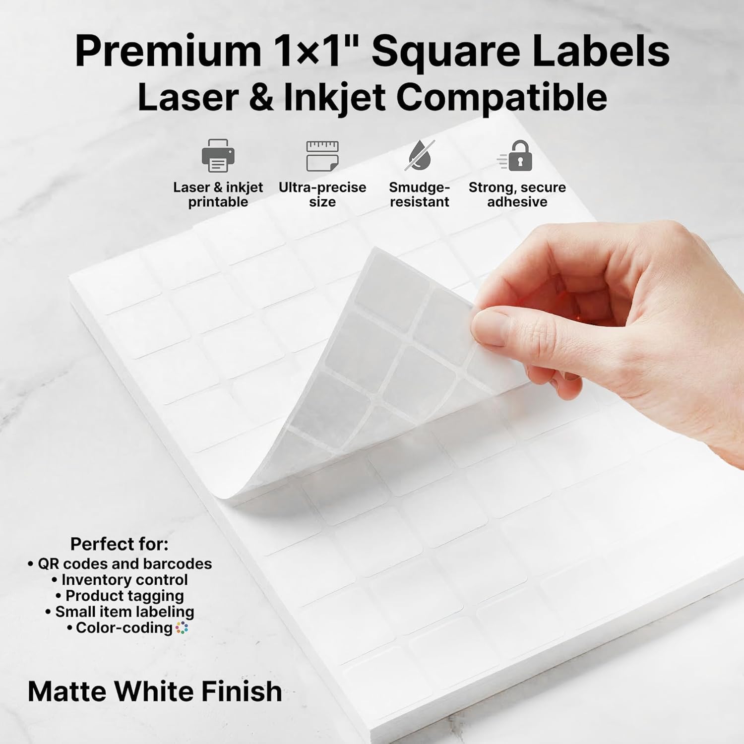 1x1 Matte White Printable Labe - Sticker Label Template บทวิจารณ์และราคา