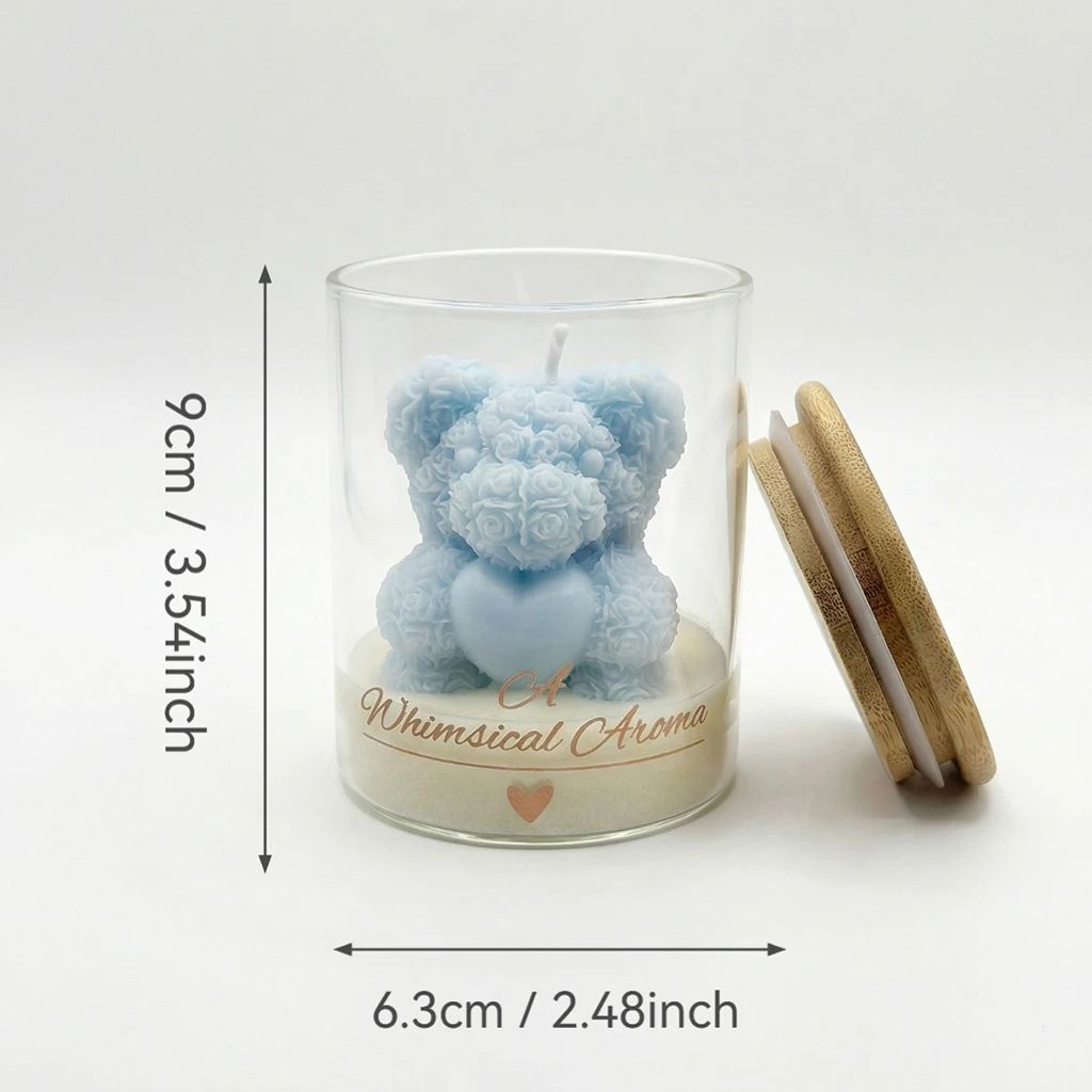 Rose Bear Candle Soy Wax Glass - Candle Supplies Glass Jars บทวิจารณ์และราคา
