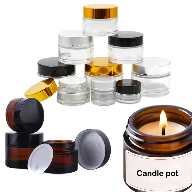 5Pcs 5g-100g Mini Amber Round  - Candle Supplies Glass Jars บทวิจารณ์และราคา
