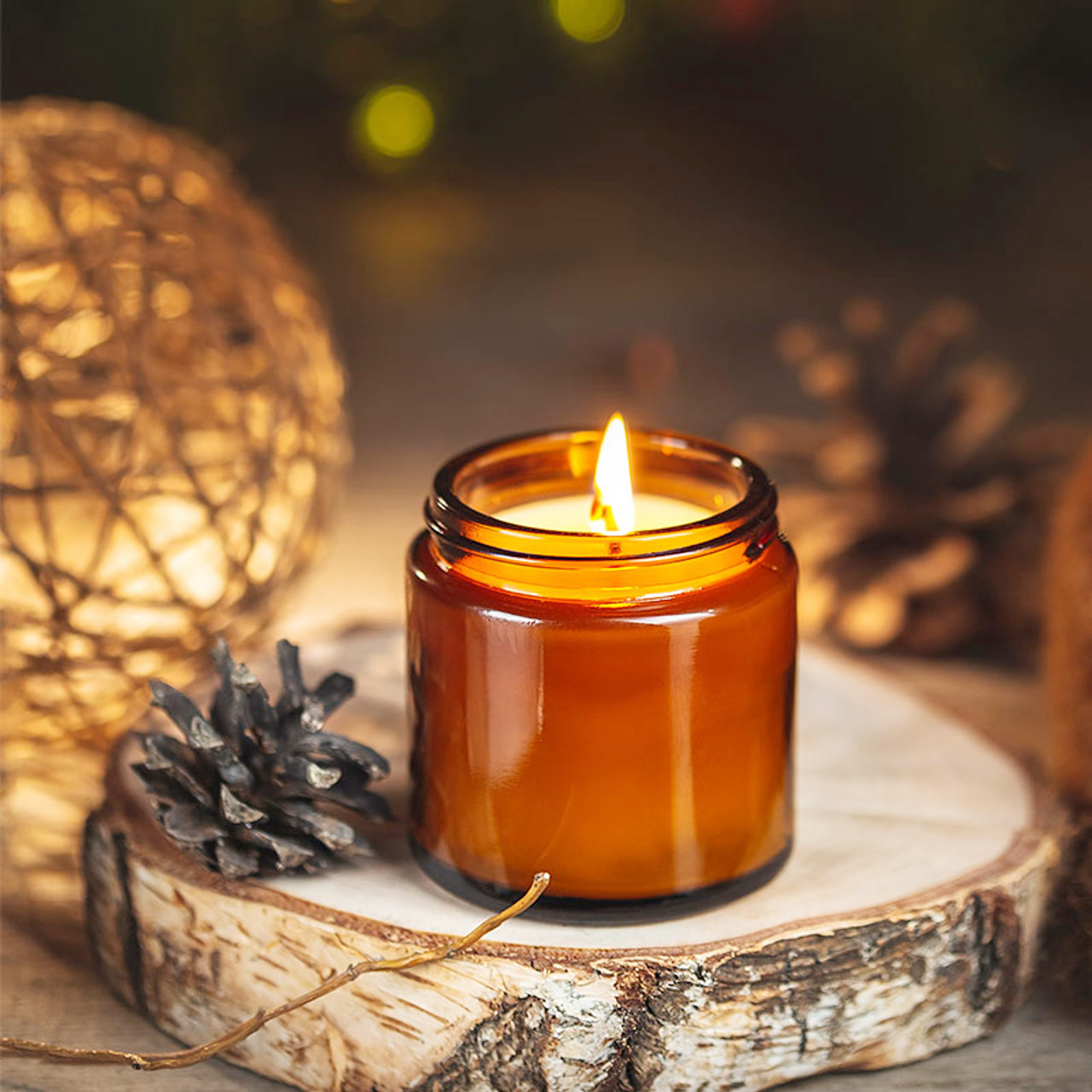 Glass Candle Jars, 4oz Amber R - Candle Supplies Glass Jars บทวิจารณ์และราคา
