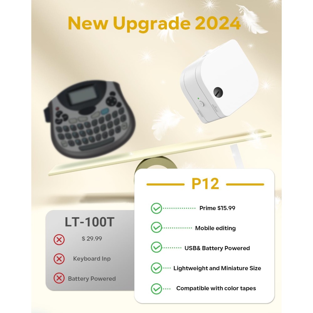P12 Mini Label Maker Machine w - Sticker Label Template บทวิจารณ์และราคา