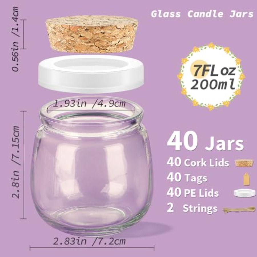 40 Pack Small Glass Jars with  - Candle Supplies Glass Jars บทวิจารณ์และราคา