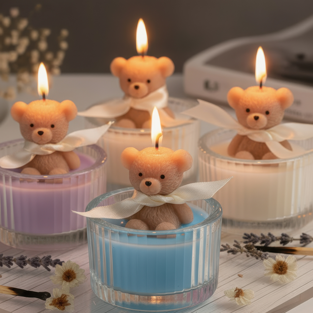 Scented Luxury Teddy Bear Soy  - Candle Supplies Glass Jars บทวิจารณ์และราคา