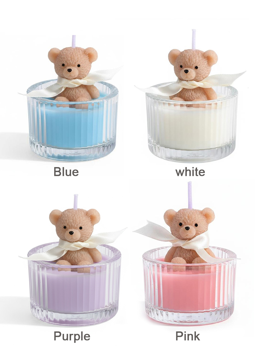 Scented Luxury Teddy Bear Soy  - Candle Supplies Glass Jars บทวิจารณ์และราคา