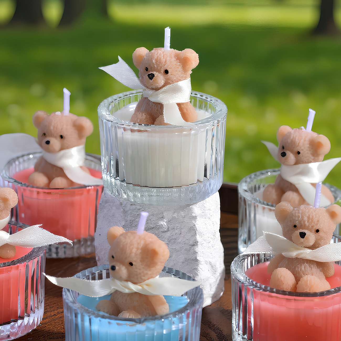 Scented Luxury Teddy Bear Soy  - Candle Supplies Glass Jars บทวิจารณ์และราคา