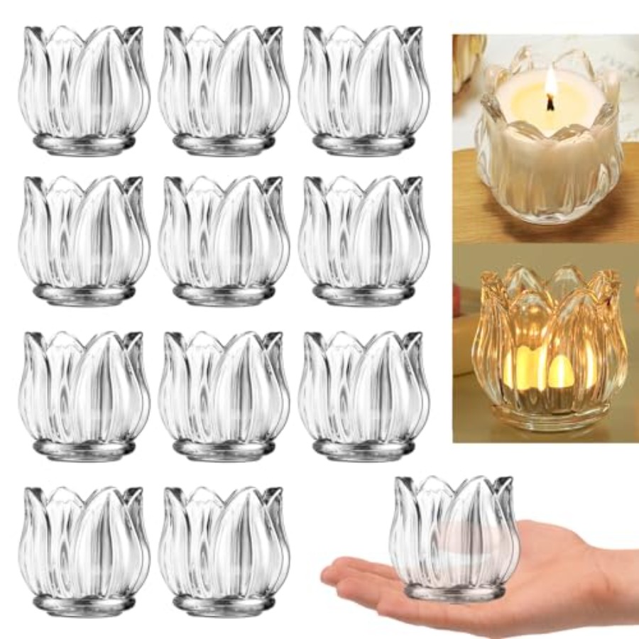 Pcs Votive Candle Holders Thic - Candle Supplies Glass Jars บทวิจารณ์และราคา