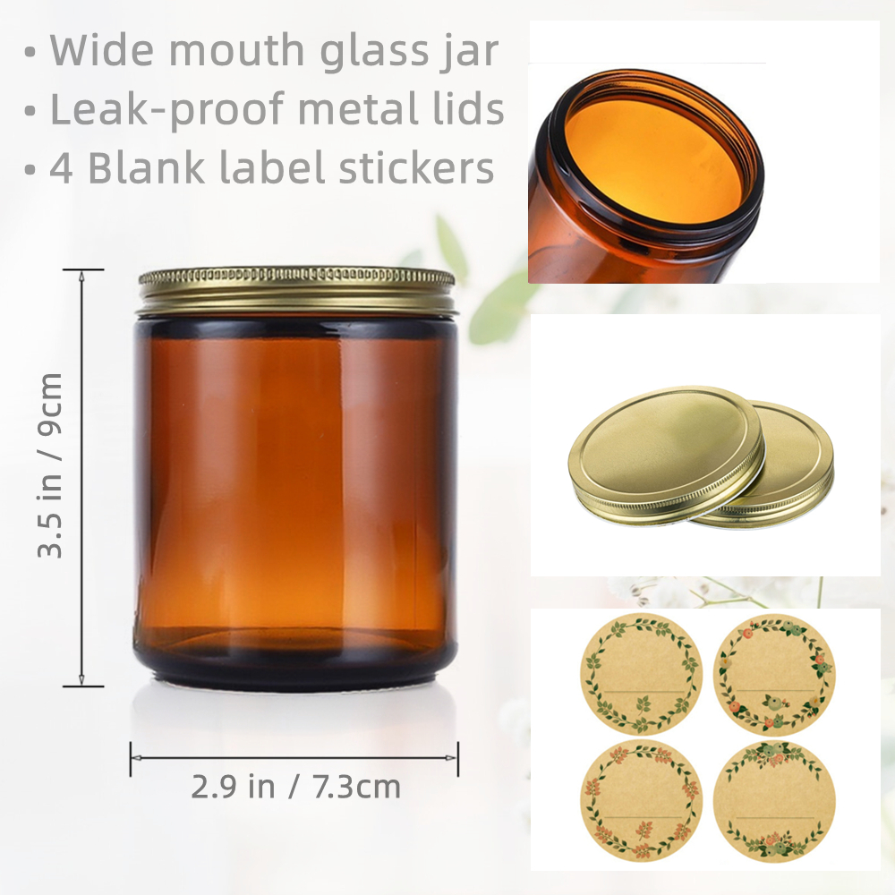 Empty Candle Jars, 8oz Amber G - Candle Supplies Glass Jars บทวิจารณ์และราคา