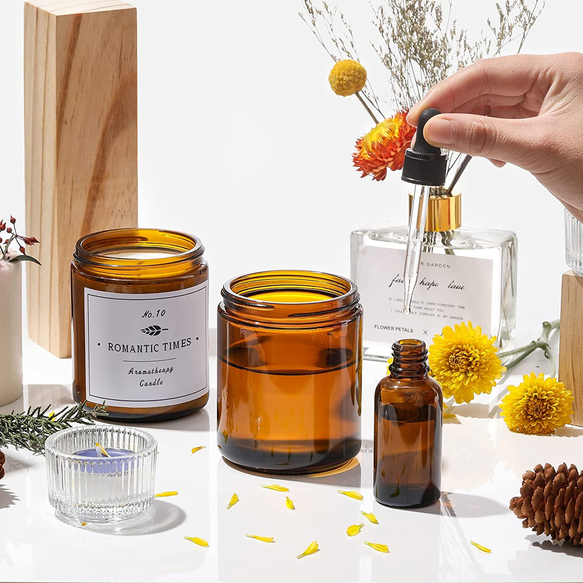 Empty Candle Jars, 8oz Amber G - Candle Supplies Glass Jars บทวิจารณ์และราคา