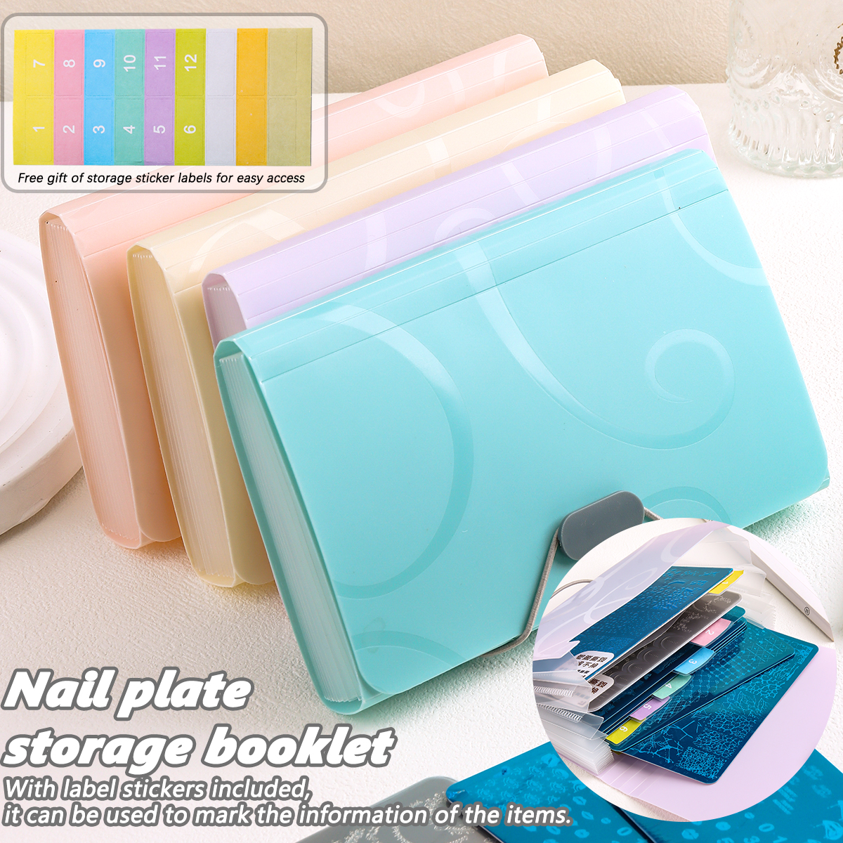 Nail Art Stamping Plate Storag - Sticker Label Template บทวิจารณ์และราคา