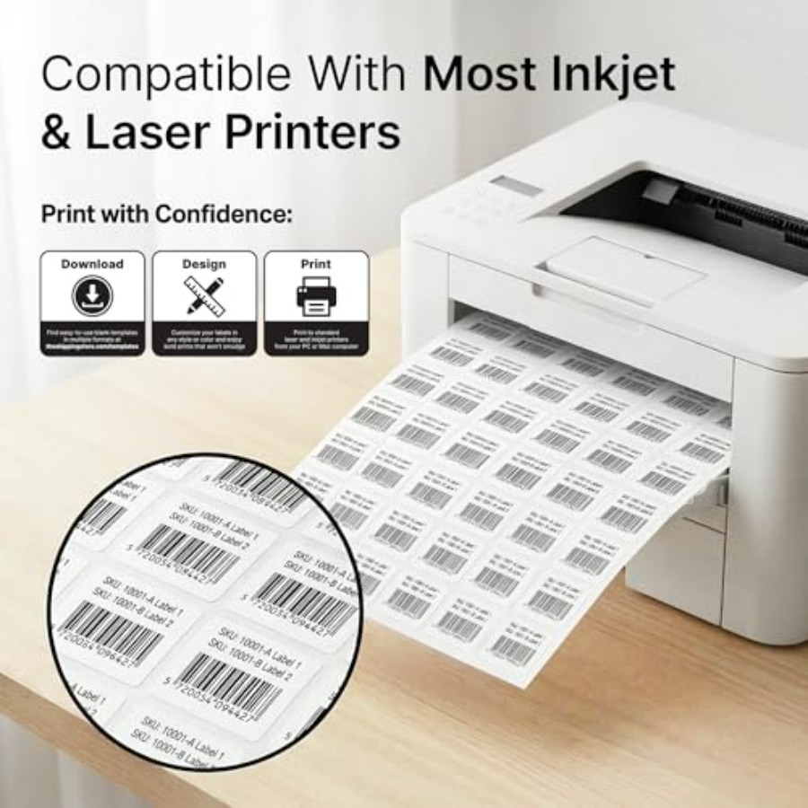 Matte White Printable Labels,1 - Sticker Label Template บทวิจารณ์และราคา