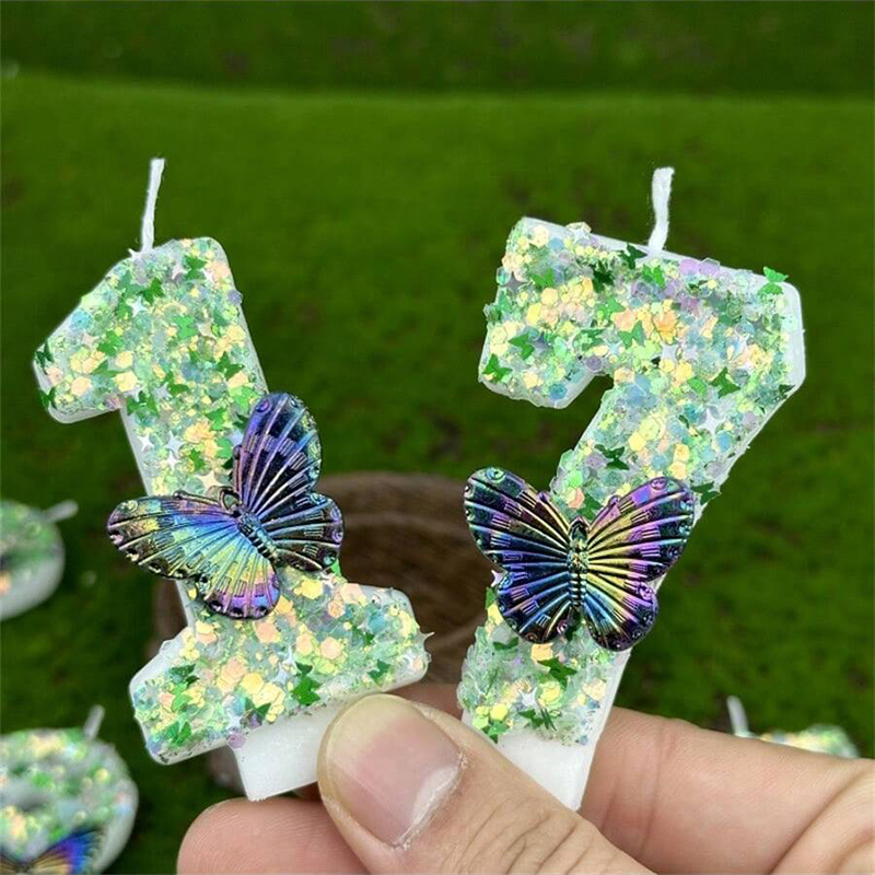 1Pc Green Sequins Number 0-9 B - Candle Supply บทวิจารณ์และราคา