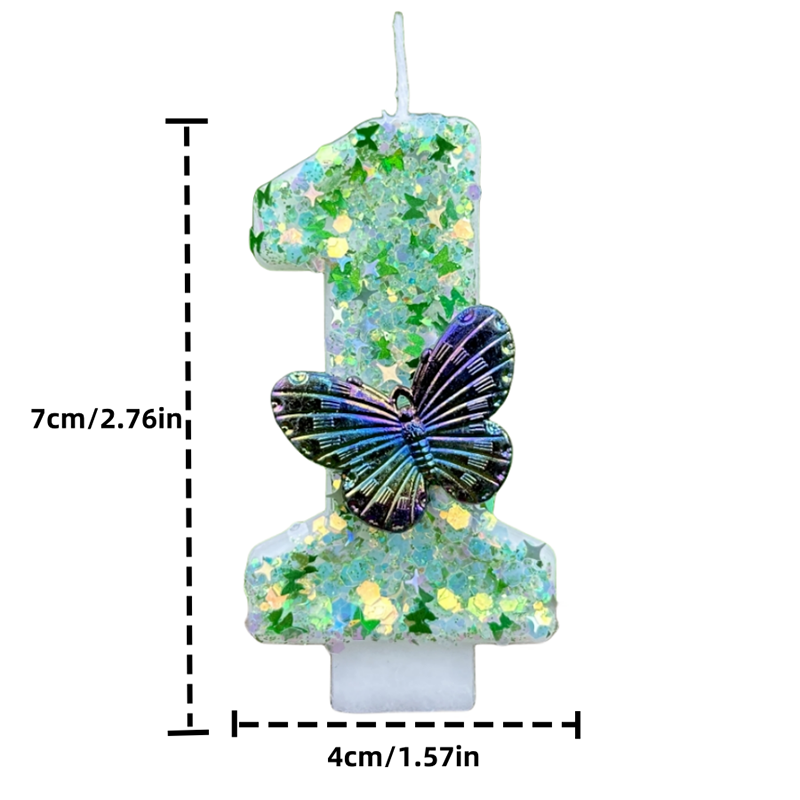 1Pc Green Sequins Number 0-9 B - Candle Supply บทวิจารณ์และราคา