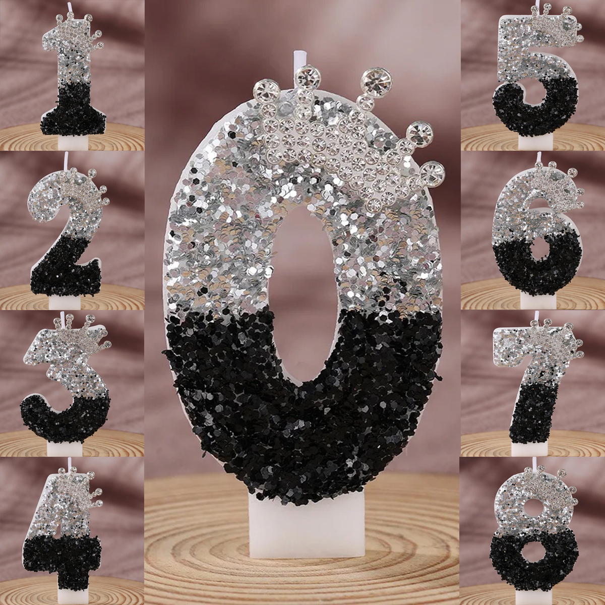 Black Silver Gradient Crown Ha - Candle Supply บทวิจารณ์และราคา