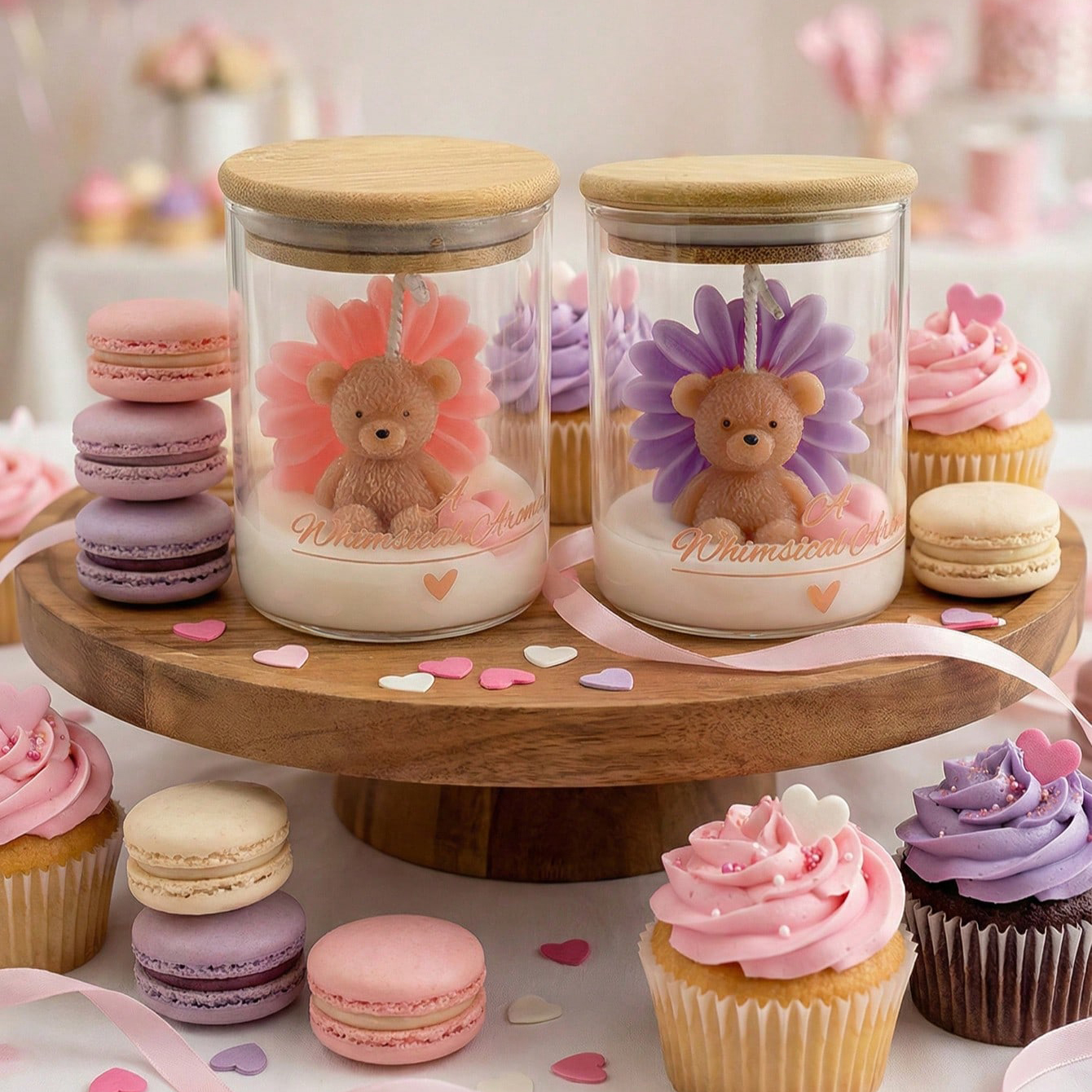 Teddy Bear Flower Candle in Gl - Candle Supplies Glass Jars บทวิจารณ์และราคา